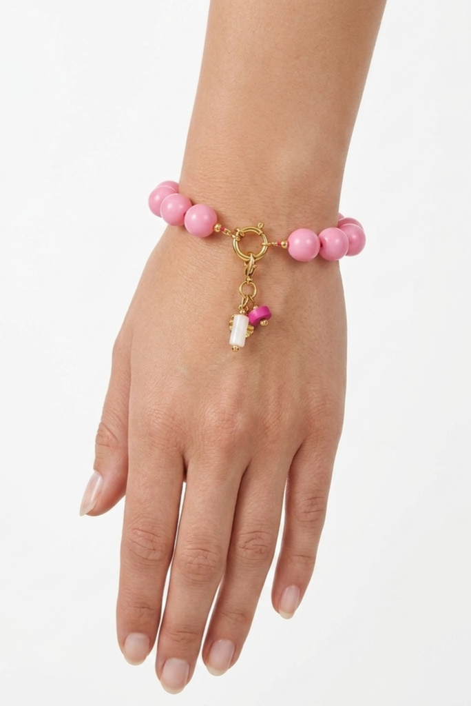 Kralenarmband roze