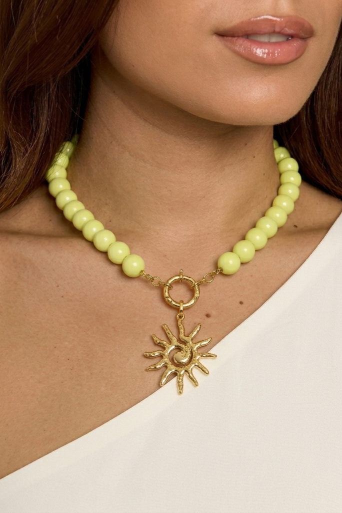 Kralenketting geel