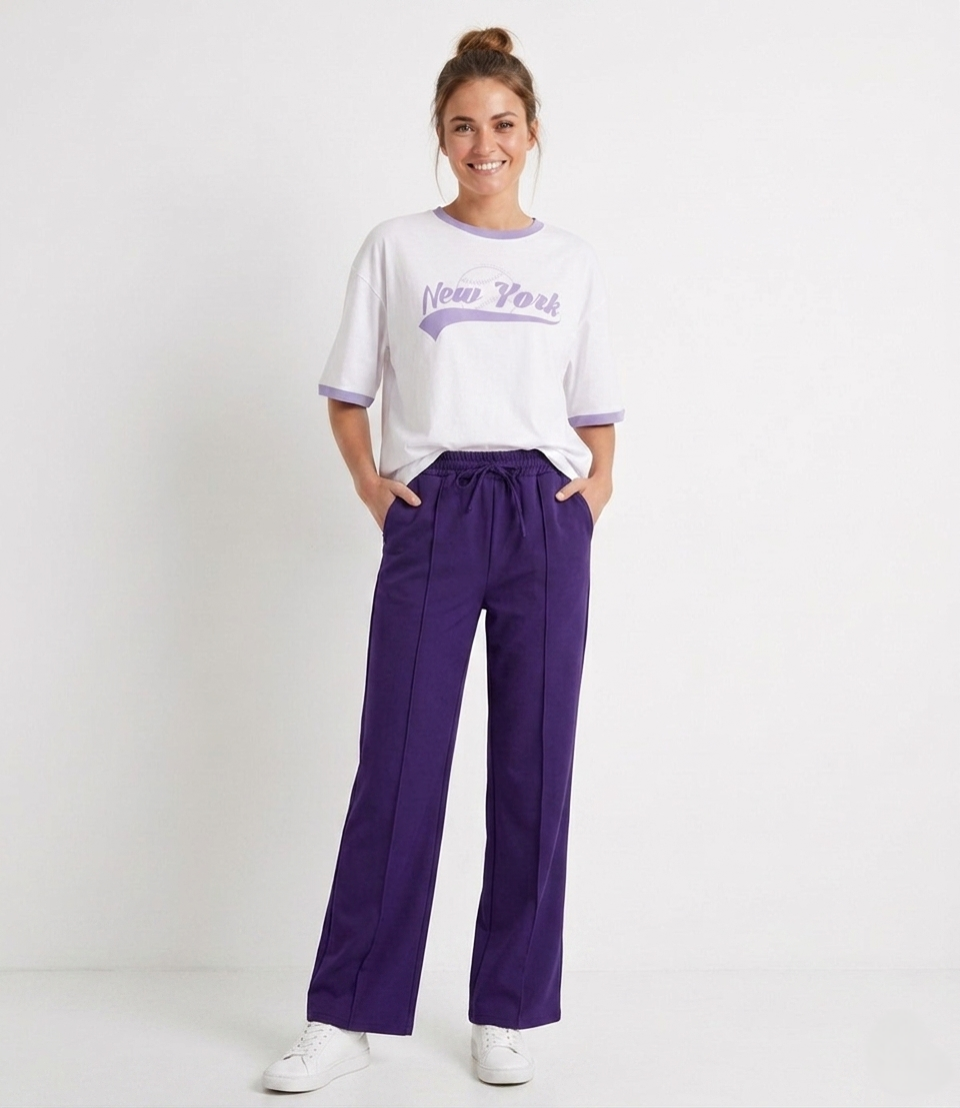 Azzurro pantalon paars