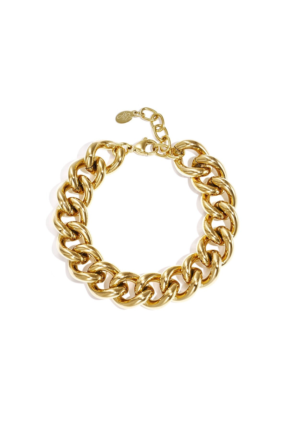 Schakelarmband chunky goud