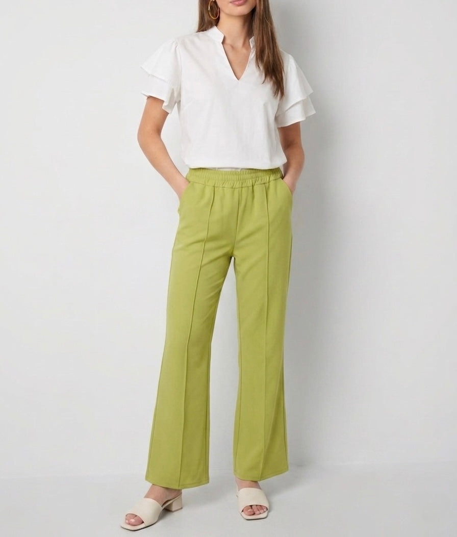 Azzurro comfy pantalon lime groen