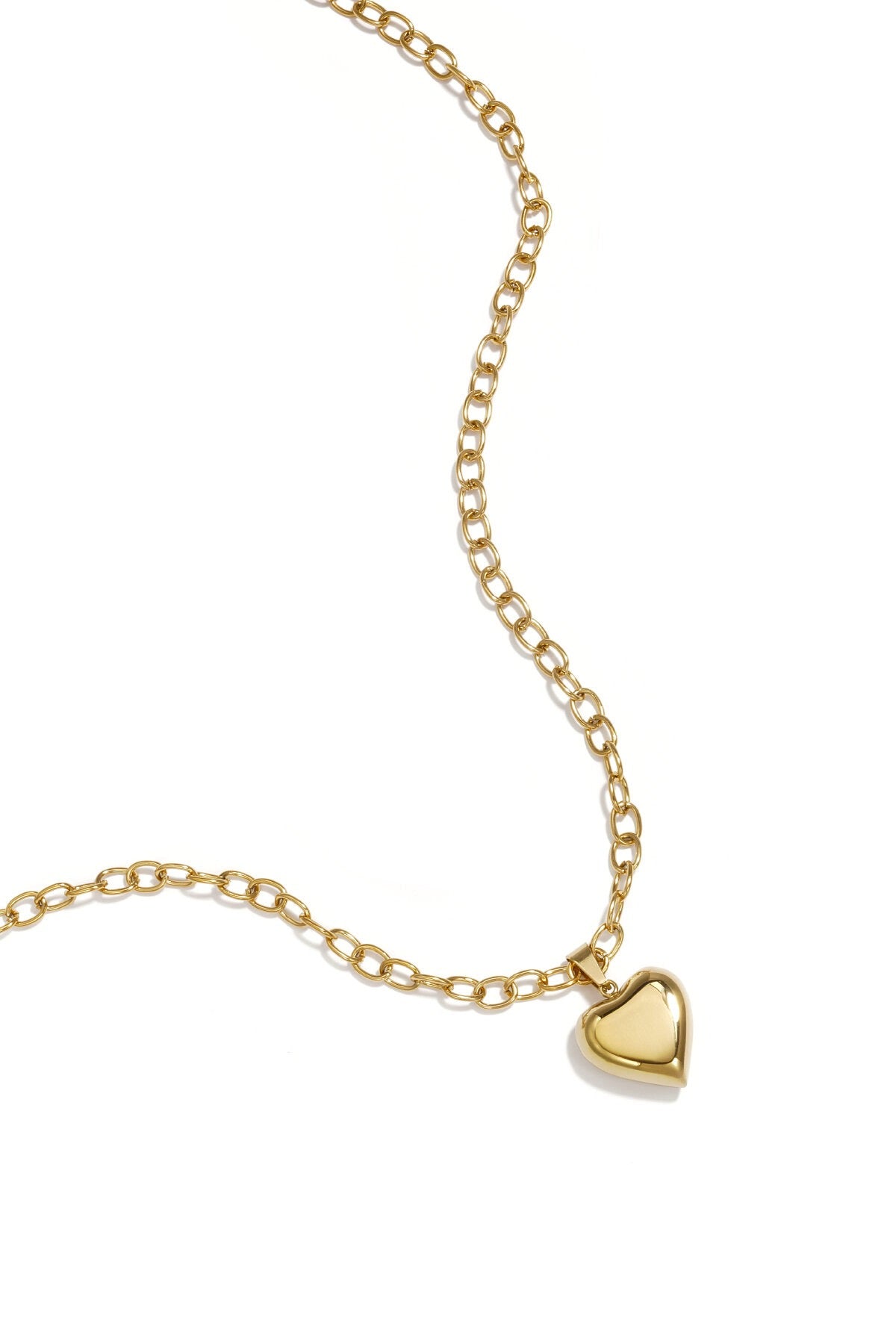 Schakelketting hart goud