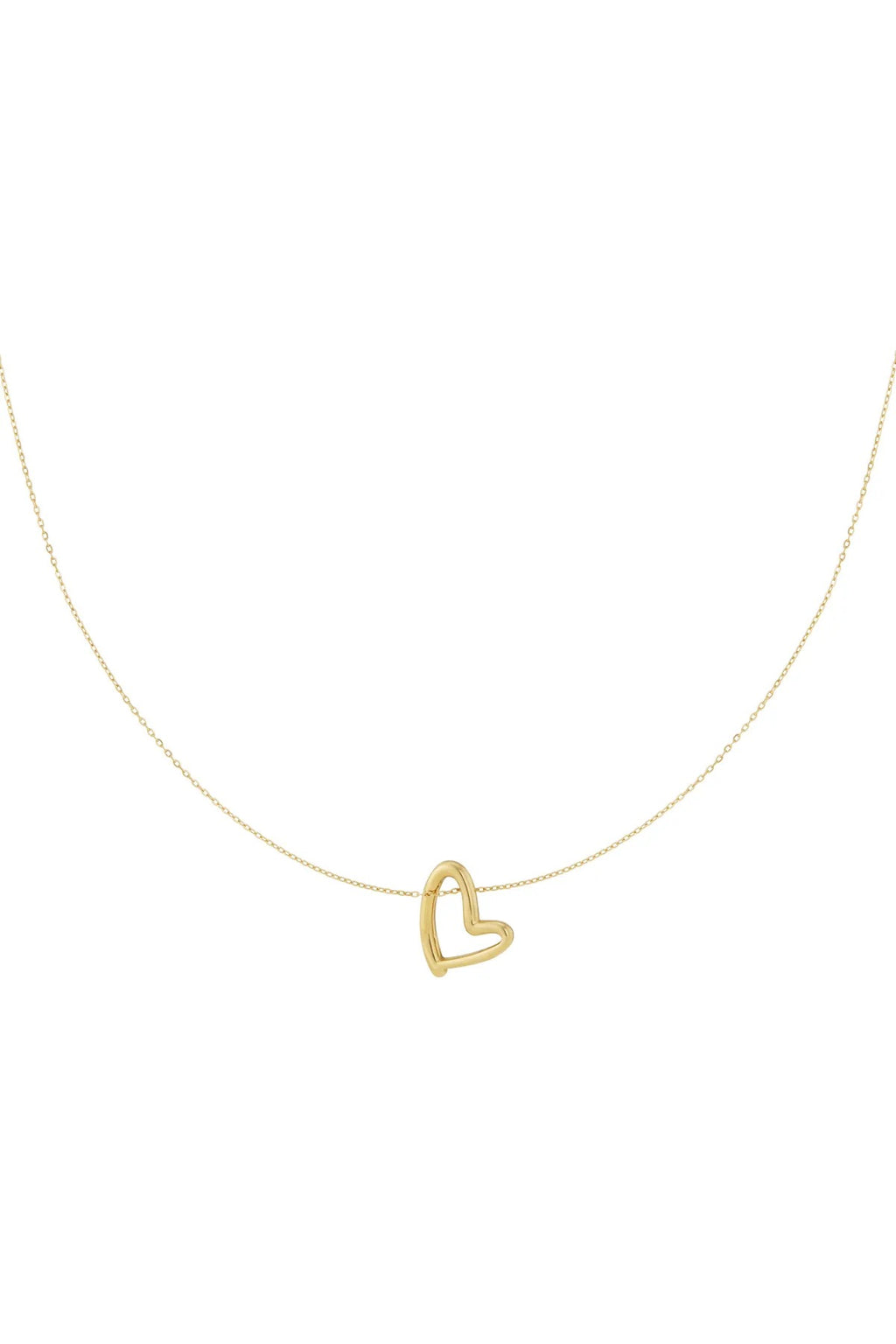 Ketting hartvormige hanger goud