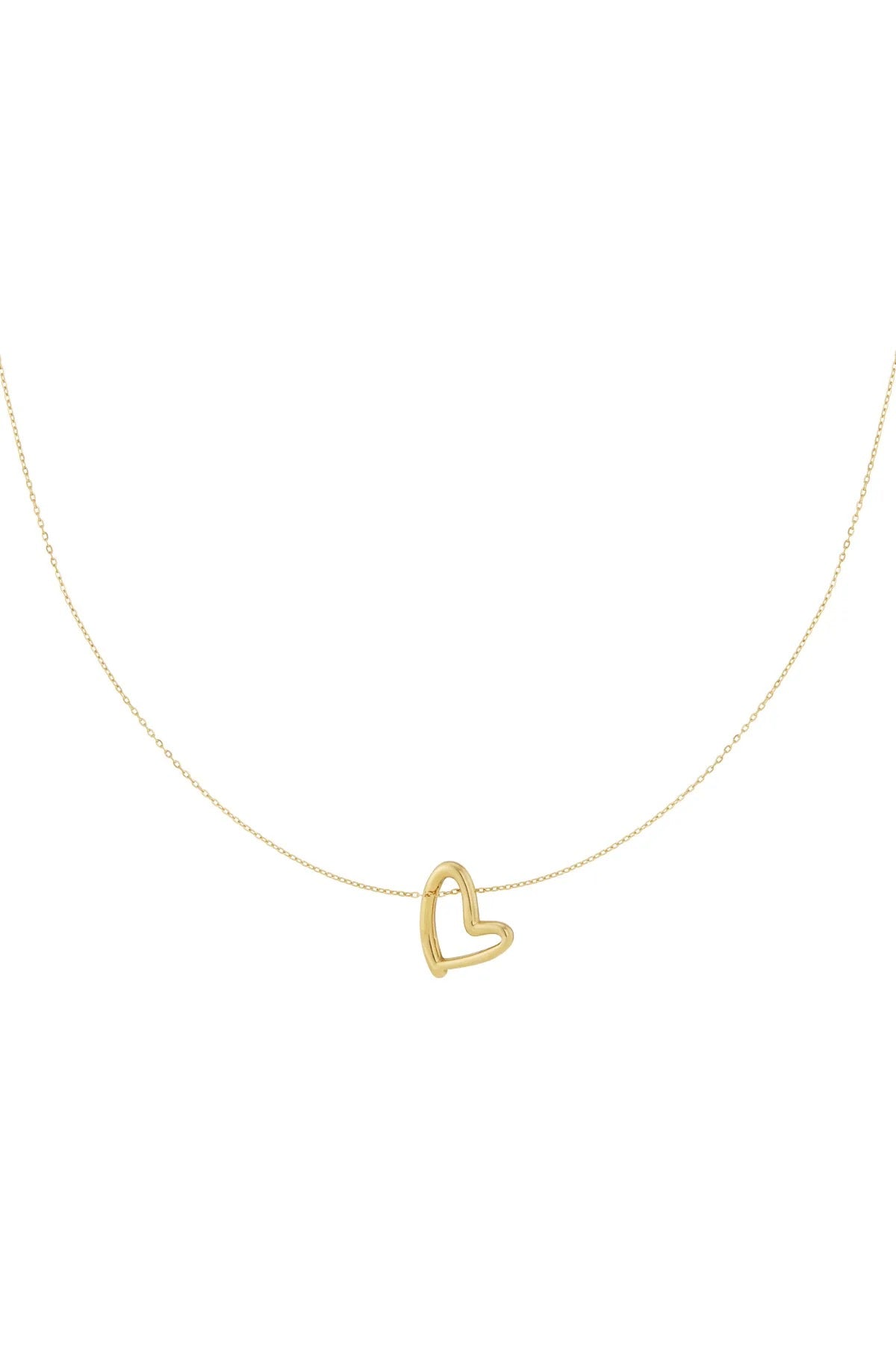 Ketting hartvormige hanger goud