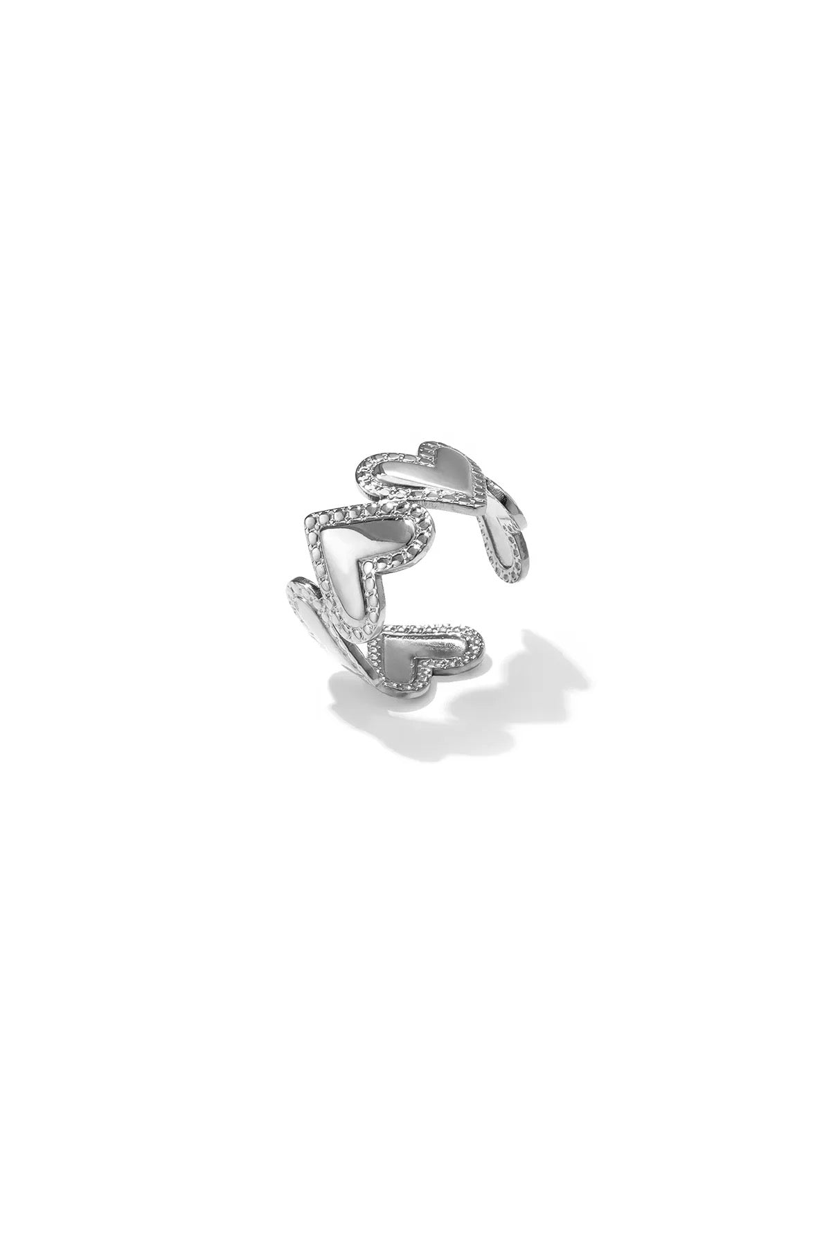 Statement hartjes ring zilver