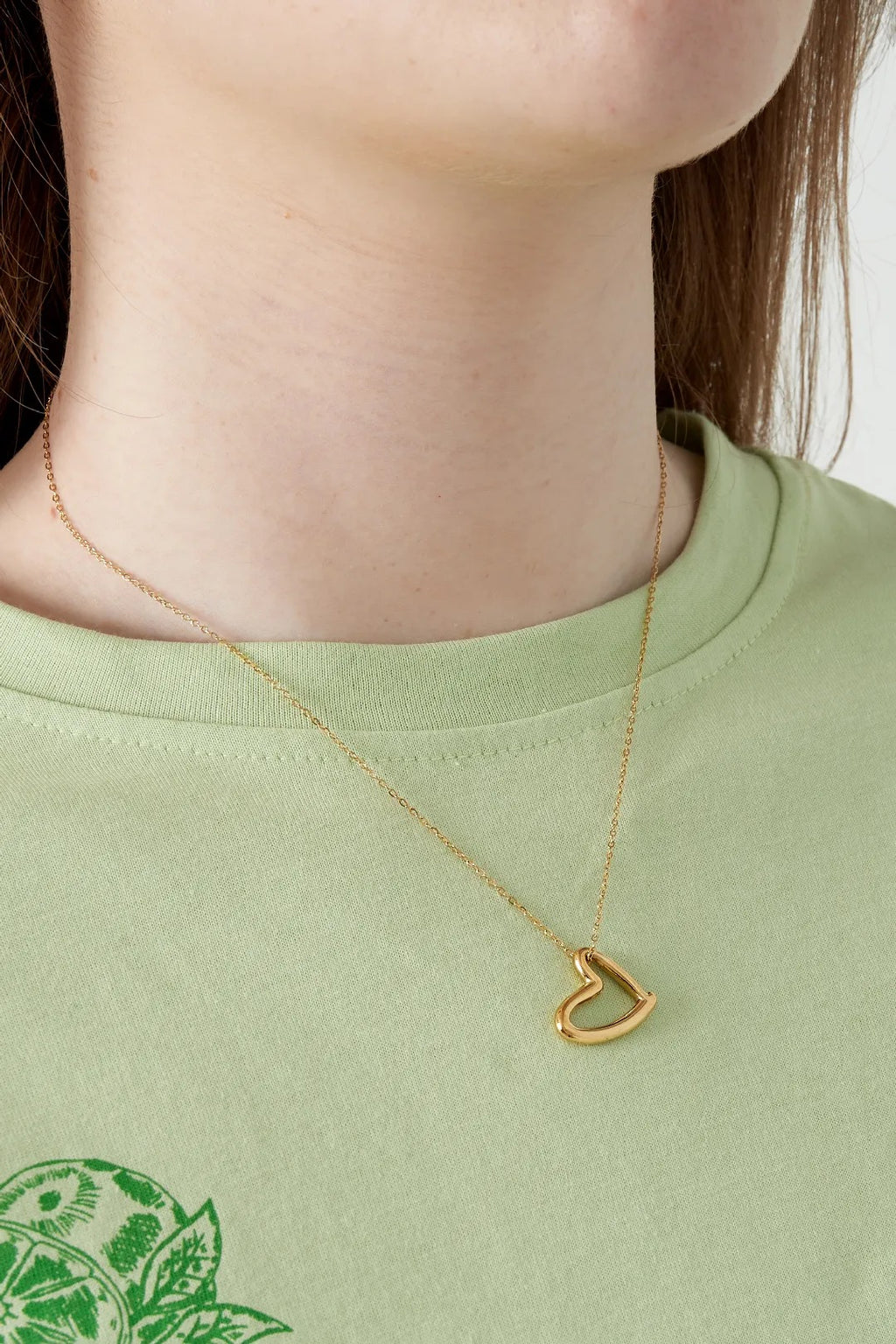 Ketting hartvormige hanger goud