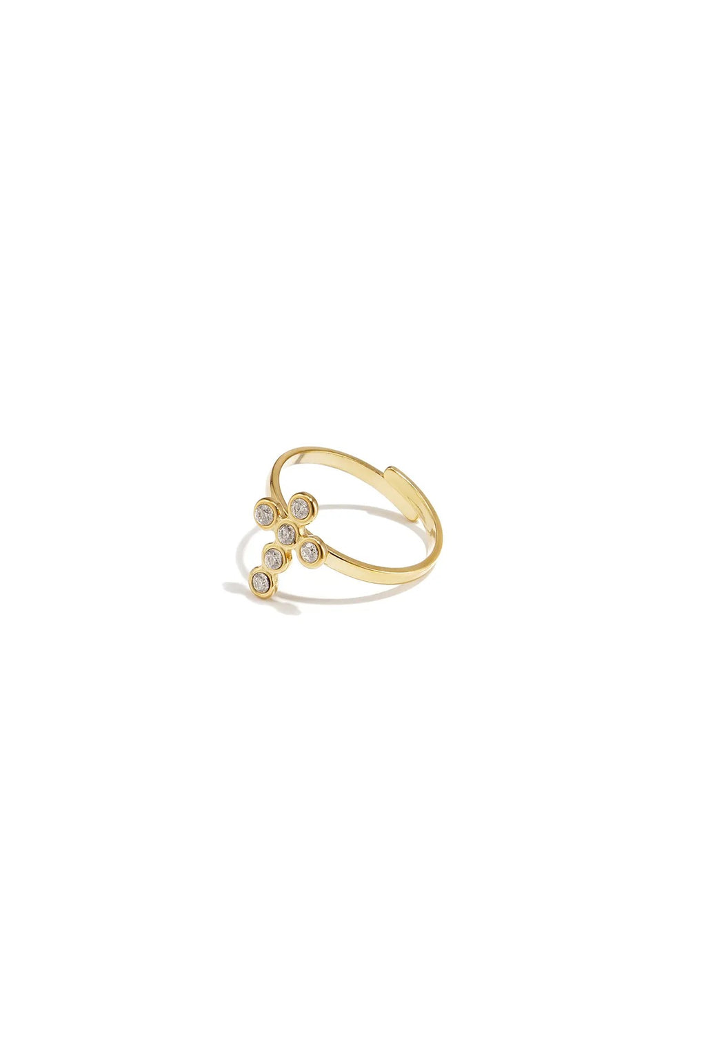 Kruis strass ring goud