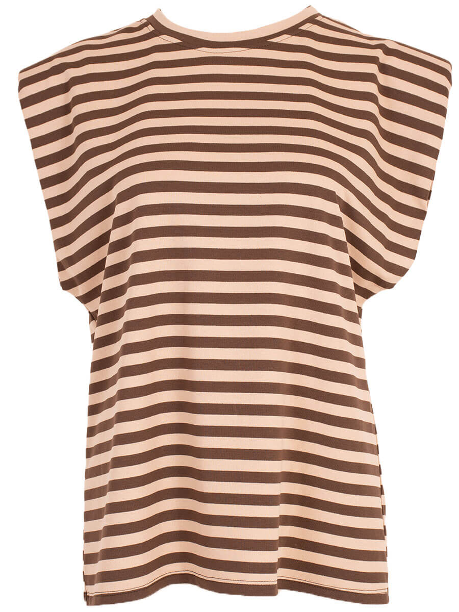 Azzurro gestreepte top beige bruin