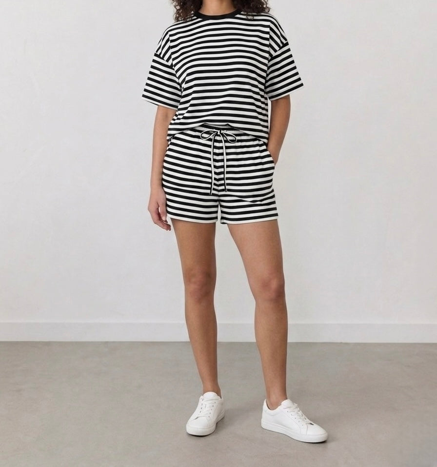 Set zwart wit gestreept
