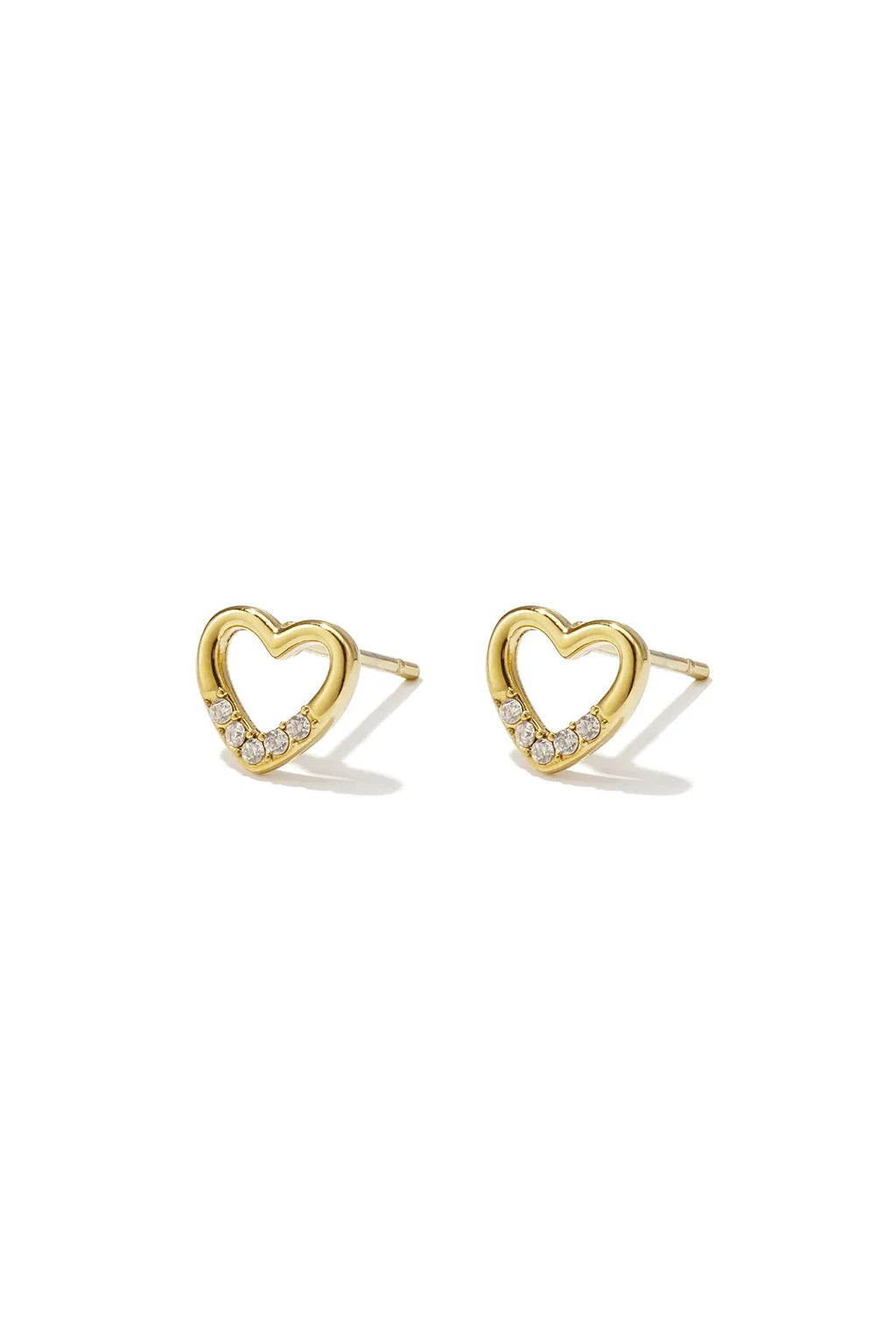 Oorknopjes hart zirkoon goud