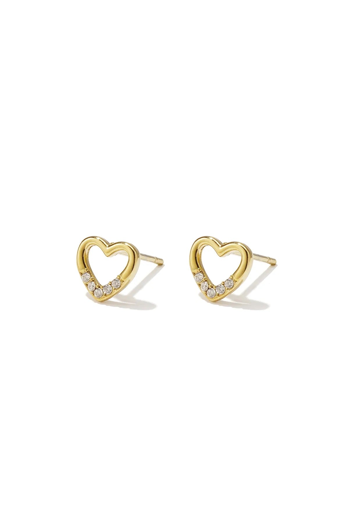 Oorknopjes hart zirkoon goud