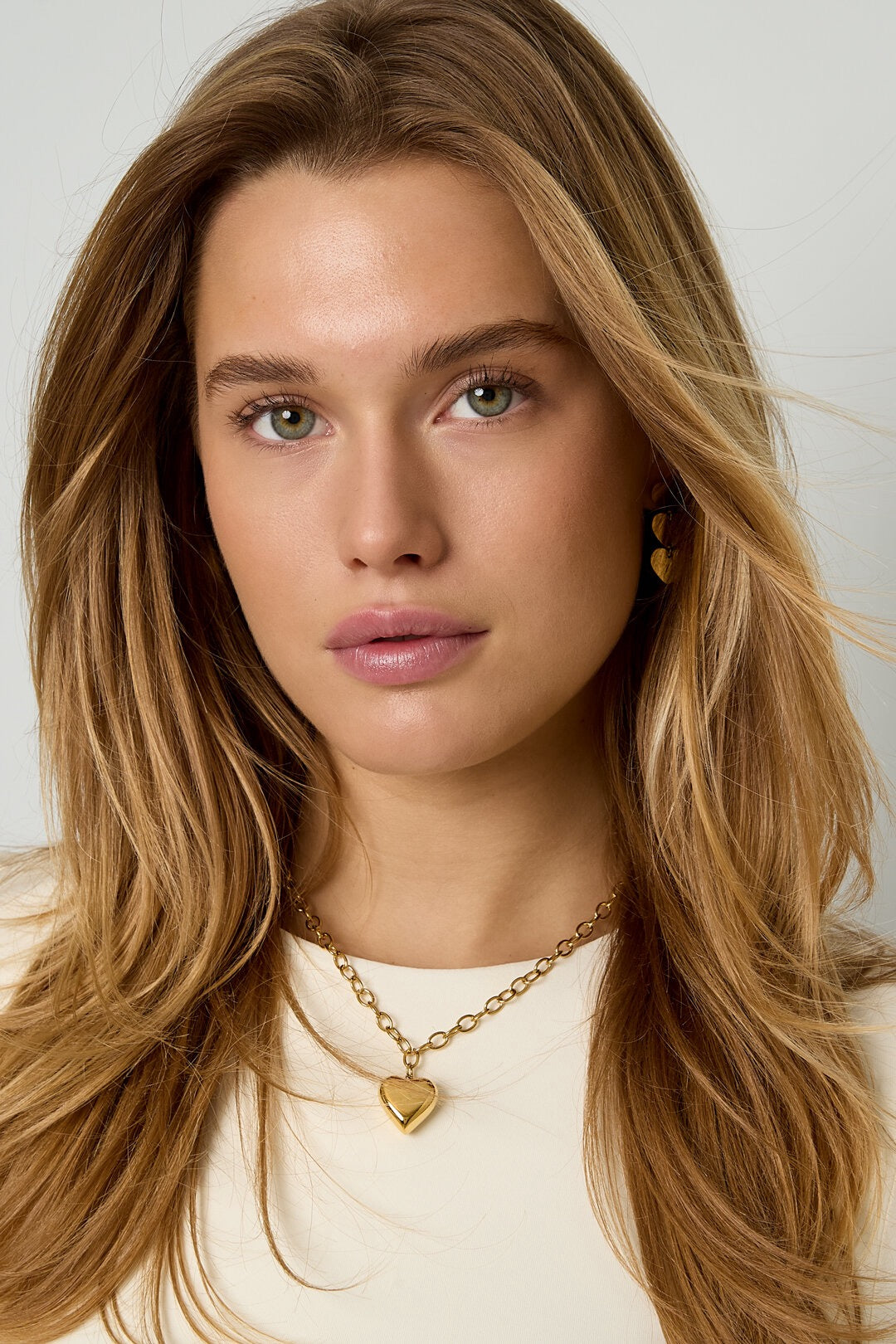 Schakelketting hart goud