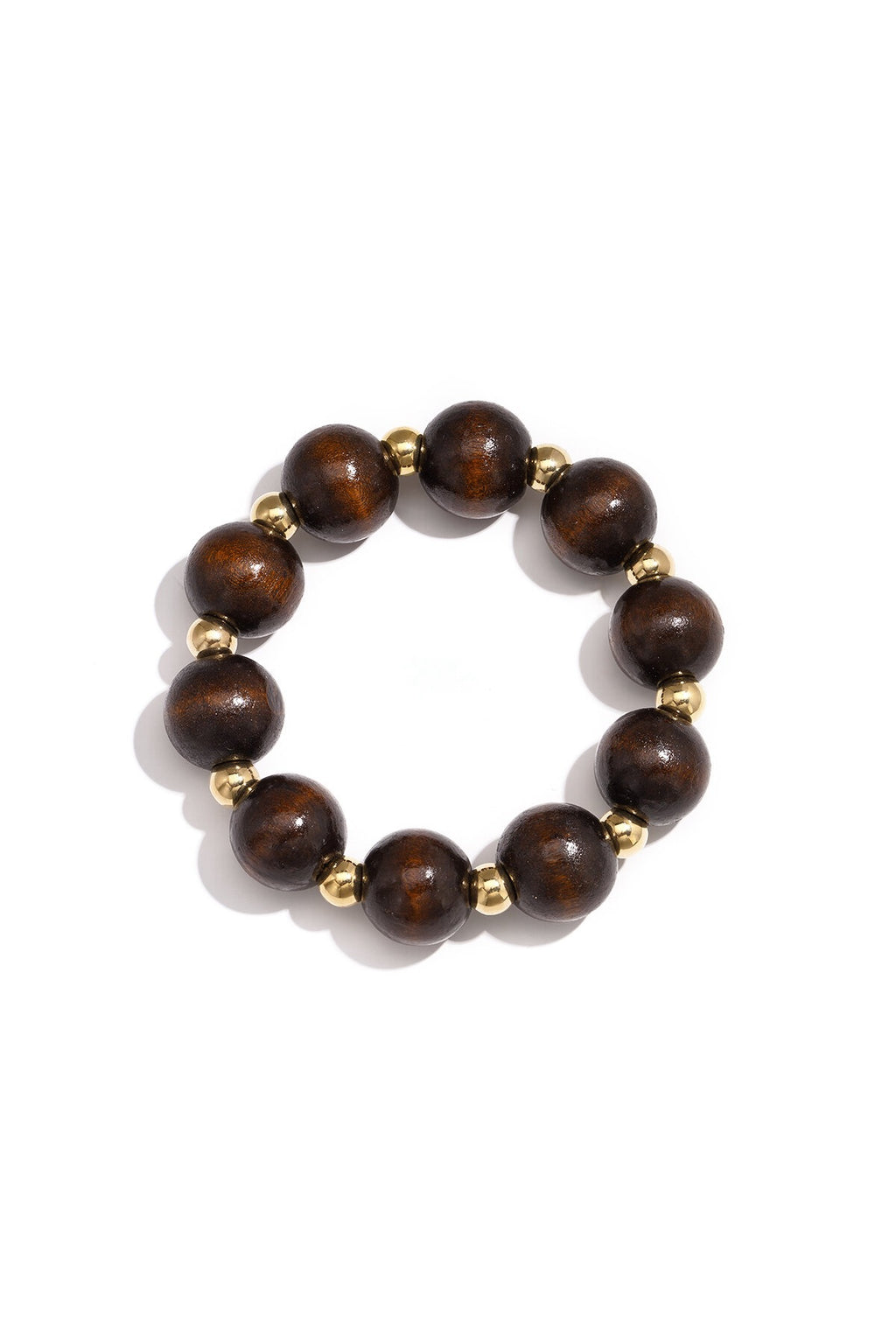 Kralenarmband bruin goud