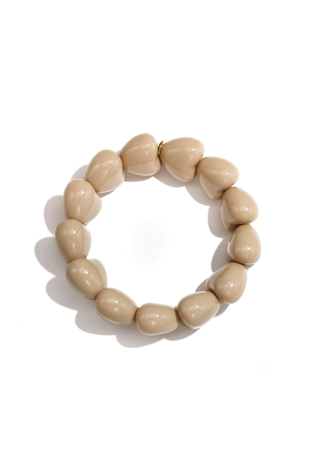 Armband hartjes kralen beige