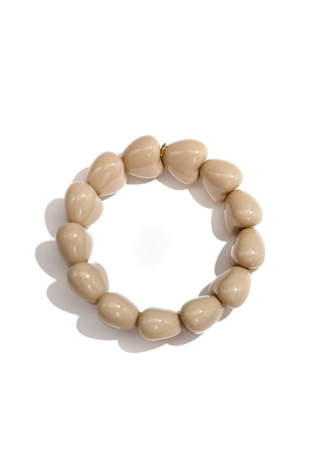 Armband hartjes kralen beige
