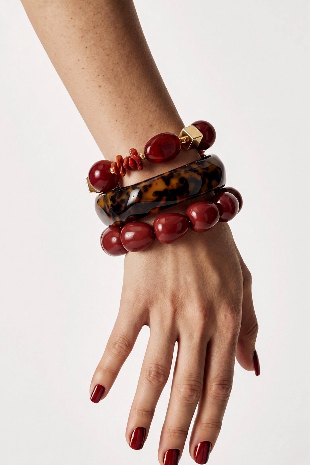 Armband harskralen karmozijnrood