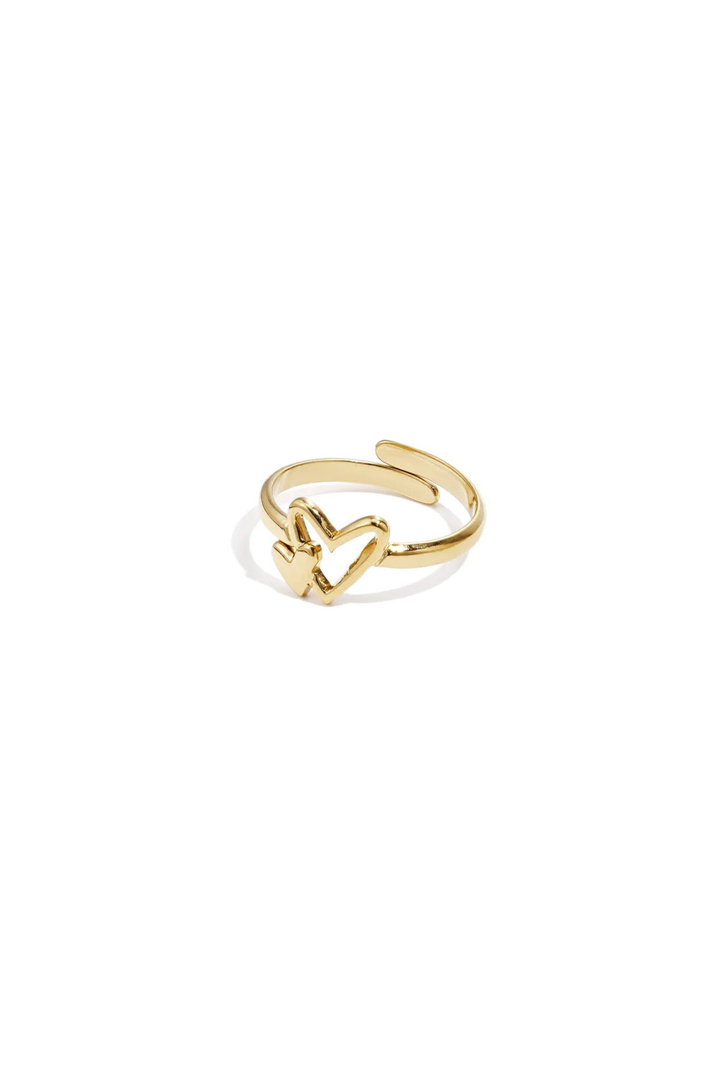 Dubbel hart ring goud