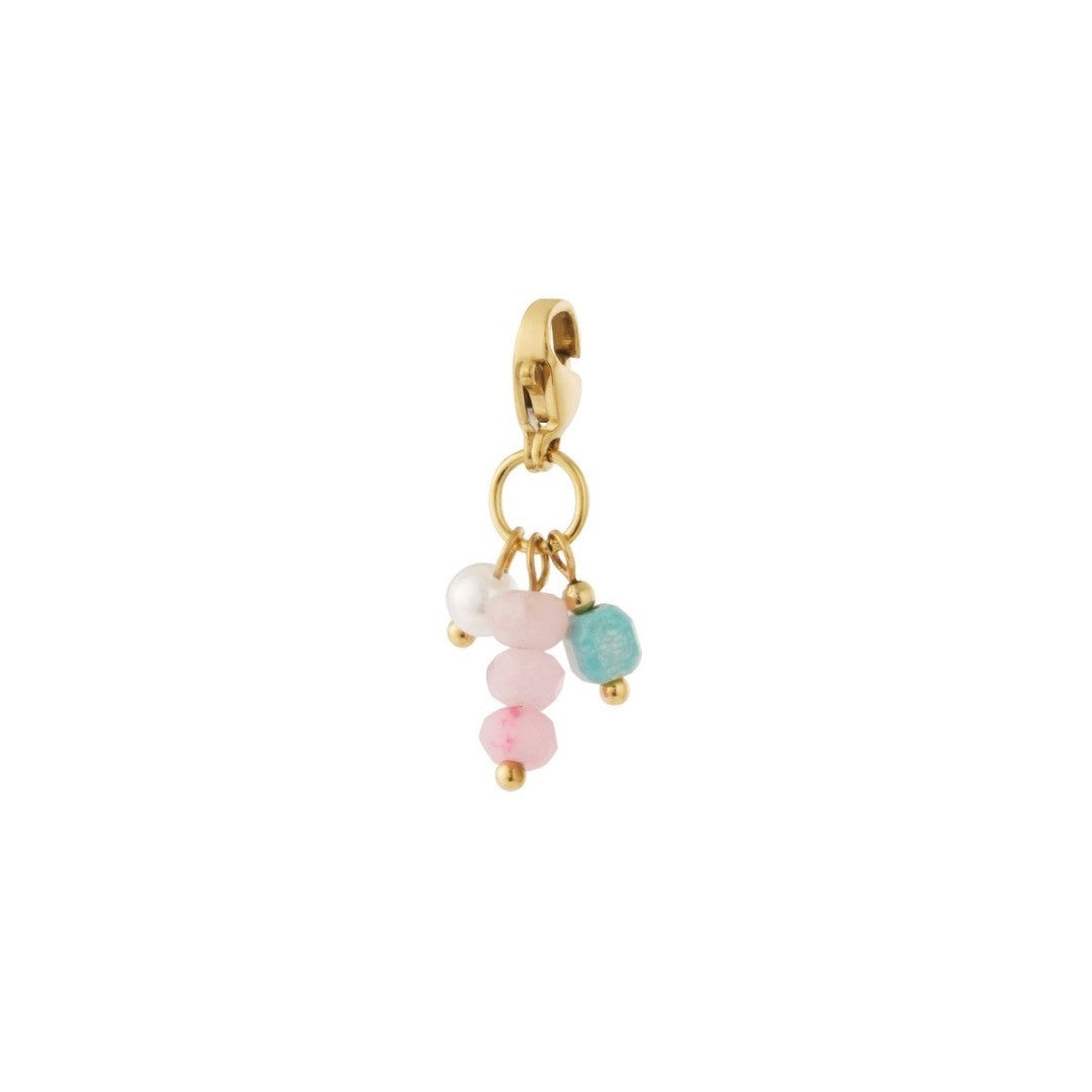Bedel steen roze wit blauw