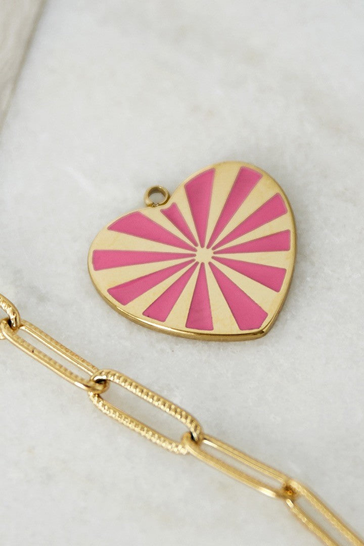 Bedel hart kleurrijk roze
