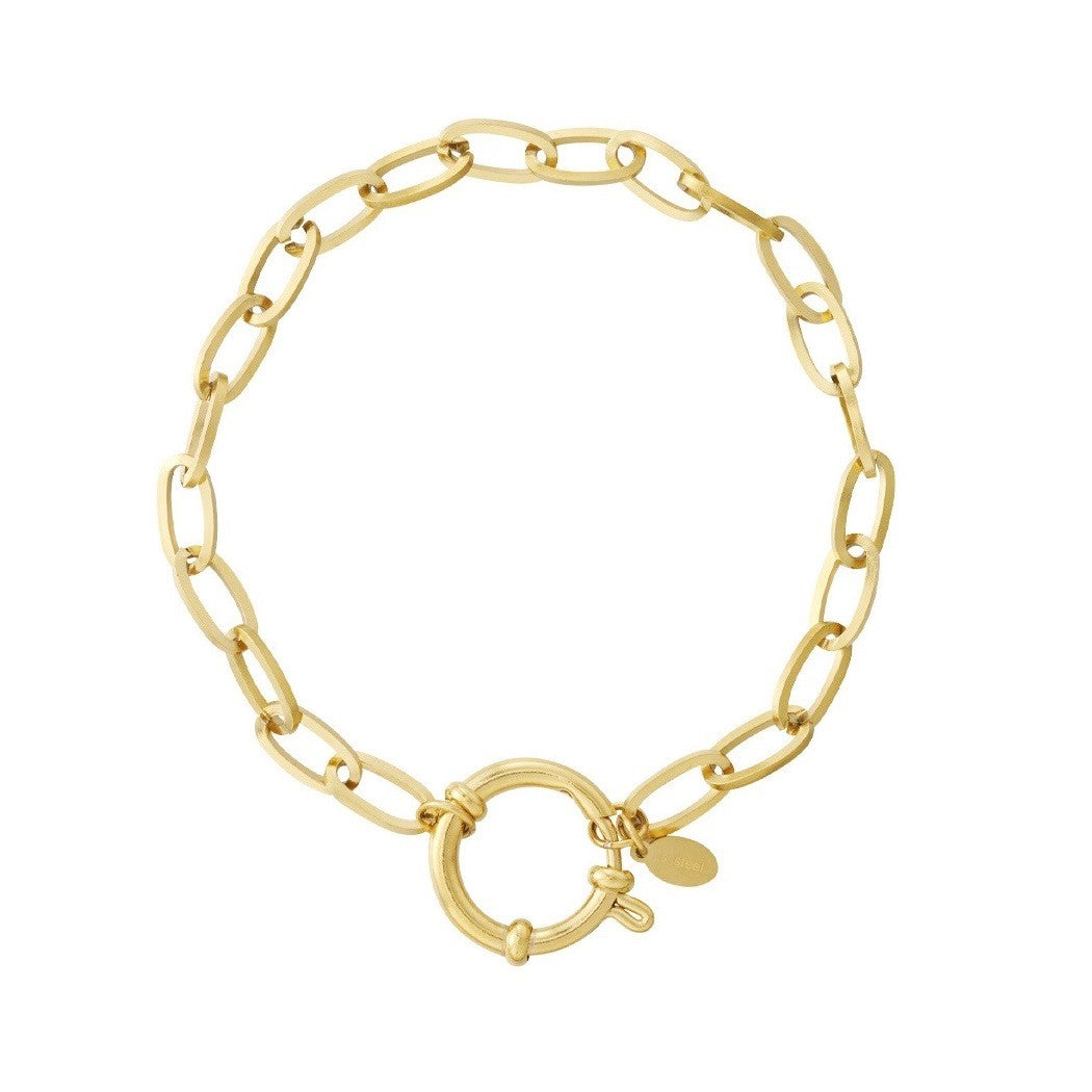 DIY armband grove schakel goud