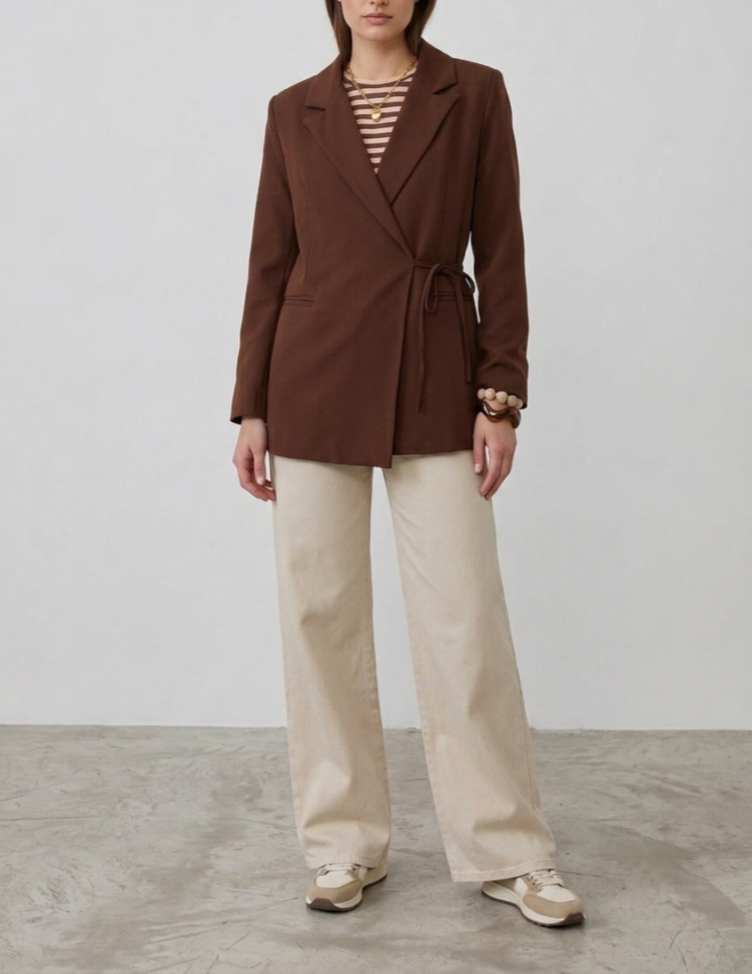 Azzurro blazer donkerbruin