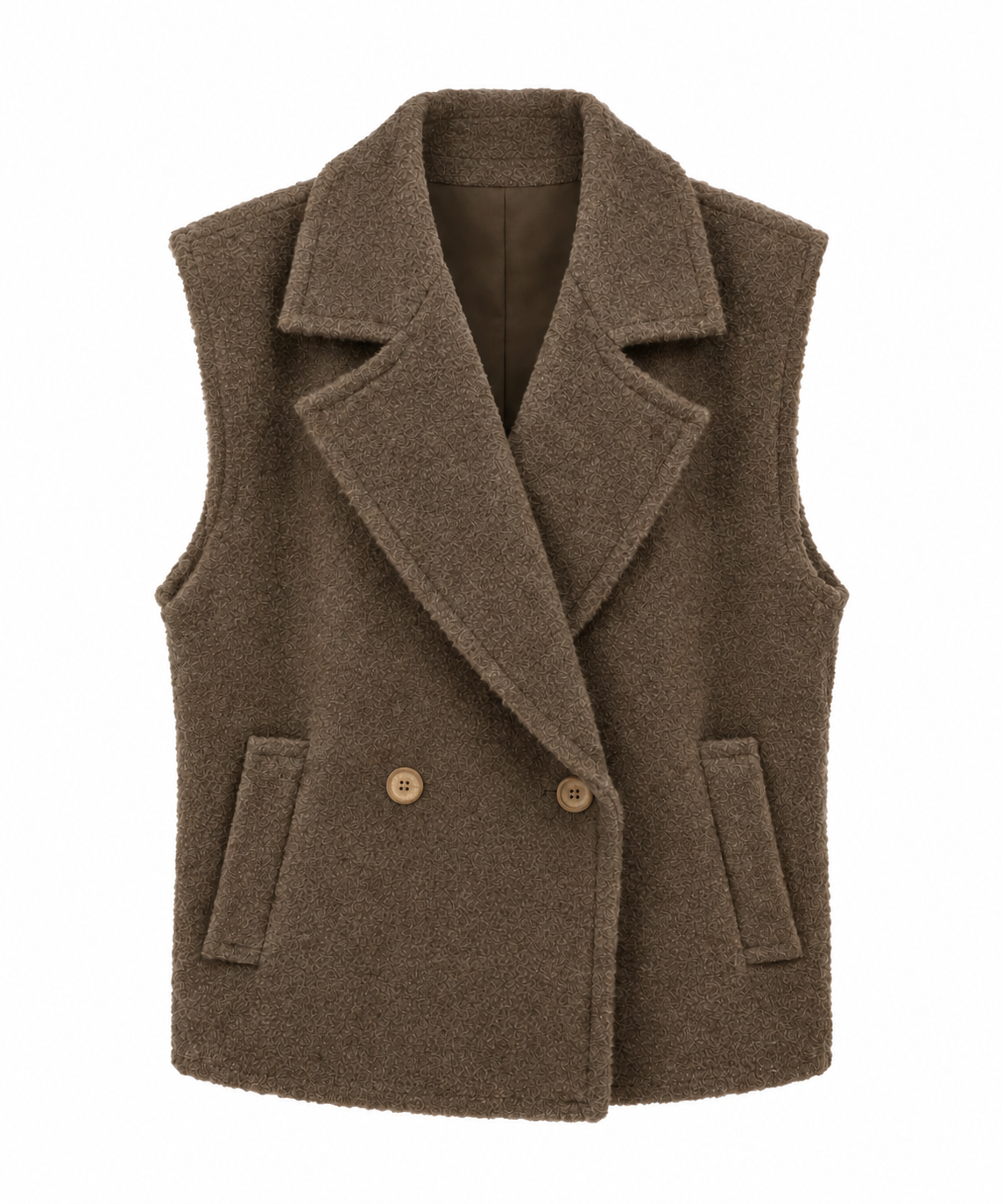 Gilet met kraag bruin