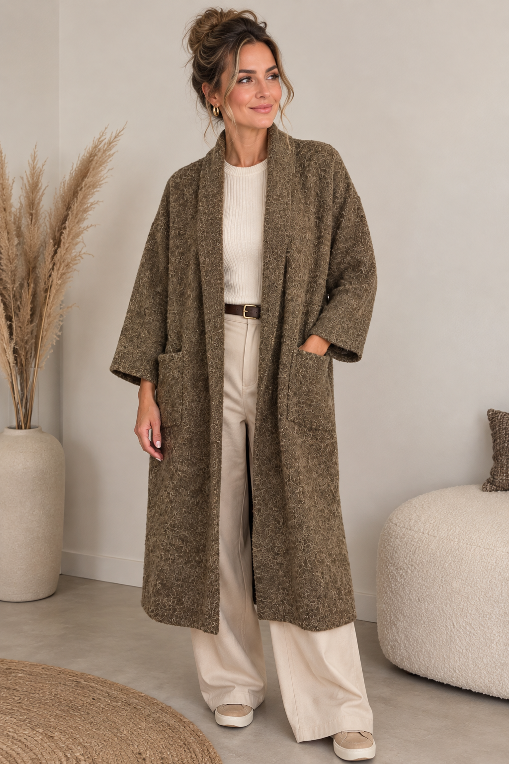 Lang vest bruin