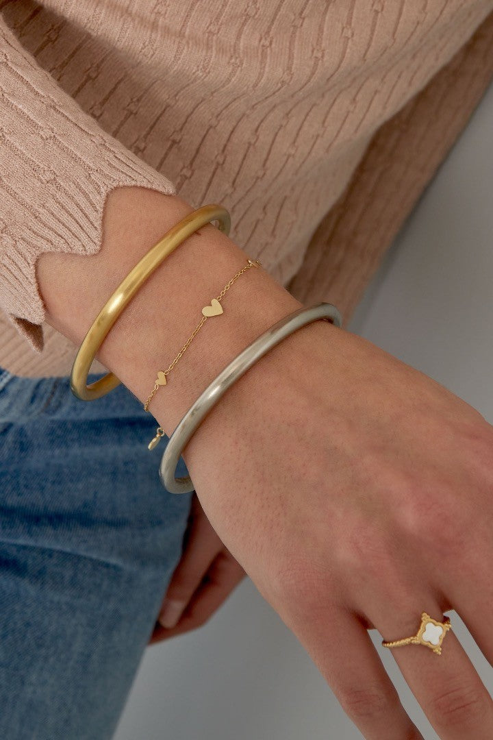 Armband 3 hartjes goud