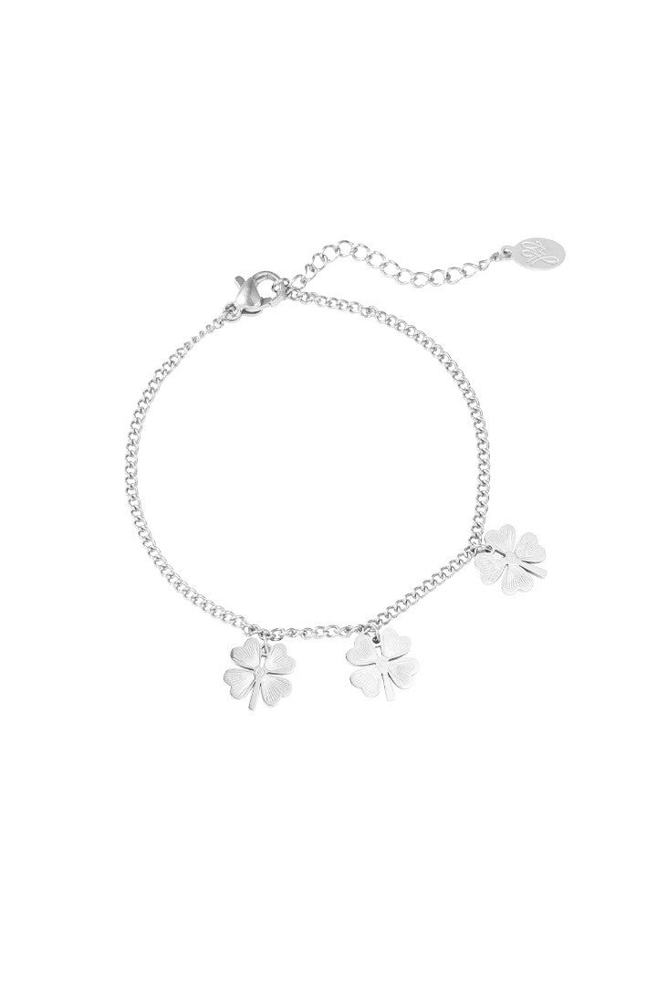 Armband 3 klavertjes zilver