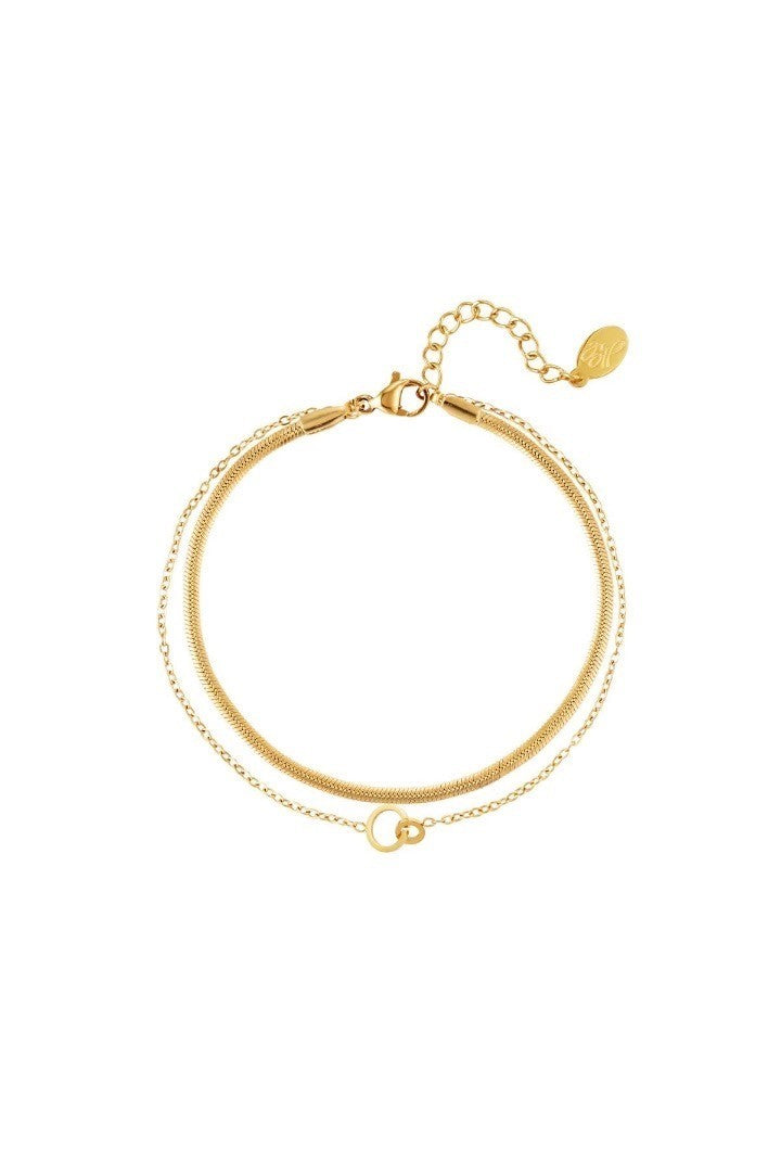 Ketting verbonden cirkels goud
